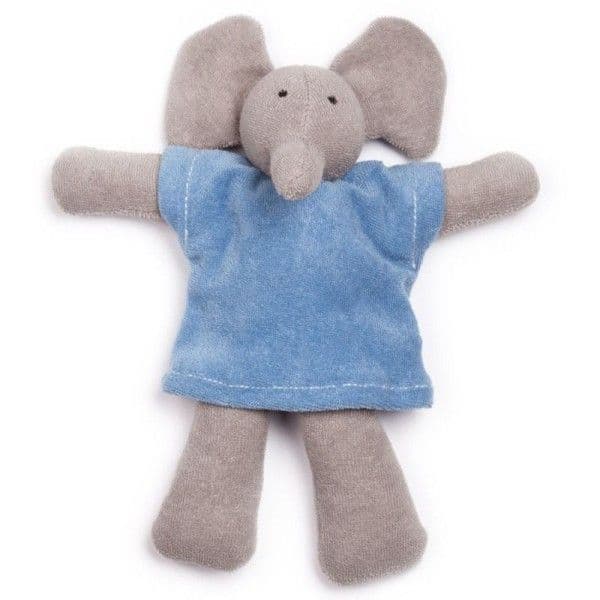 Doudou Peluche Eléphant bleu 23cm Nanchen Natur® Coton & Laine Bio -