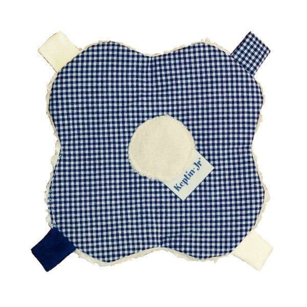 Doudou étiquettes Keptin Fleur Vichy Bleu Marine 16cm - Doudou coton