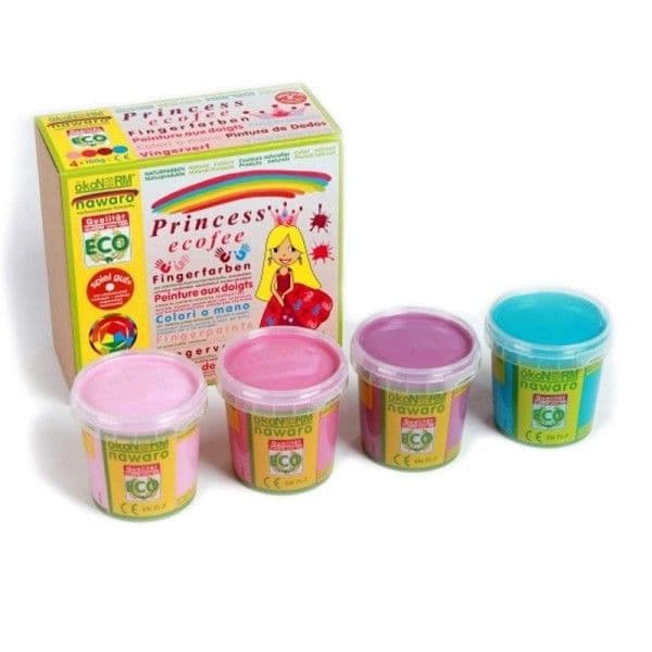 Peinture à doigts 4 pots Pastelles ECofee Princess ÖkoNorm® NaWaRo ce