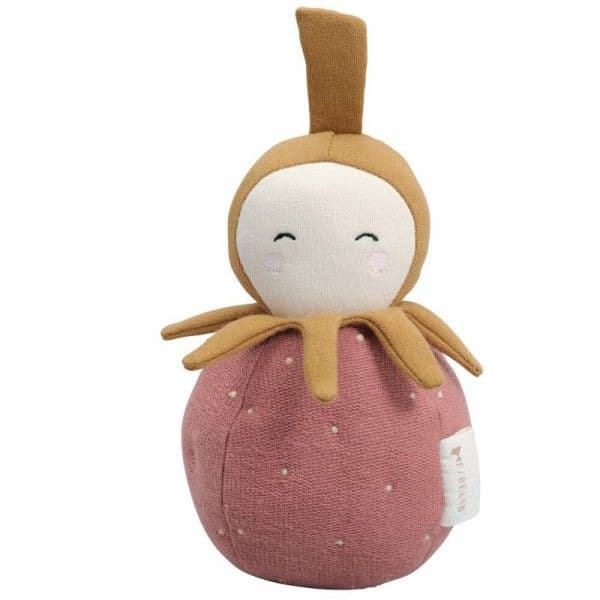 Jouets bébé Culbuto Fraise Fabelab® 18 cm Coton Bio GOTS - Jouet Bi