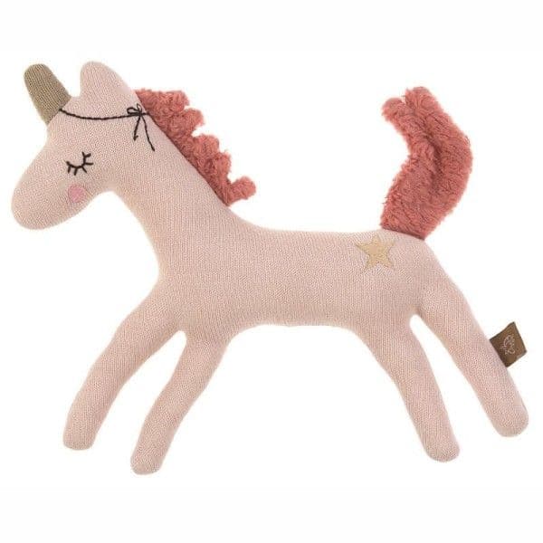 Hochet Tricoté avec grelot More Magic Licorne Lässig® 24cm Coton Bio