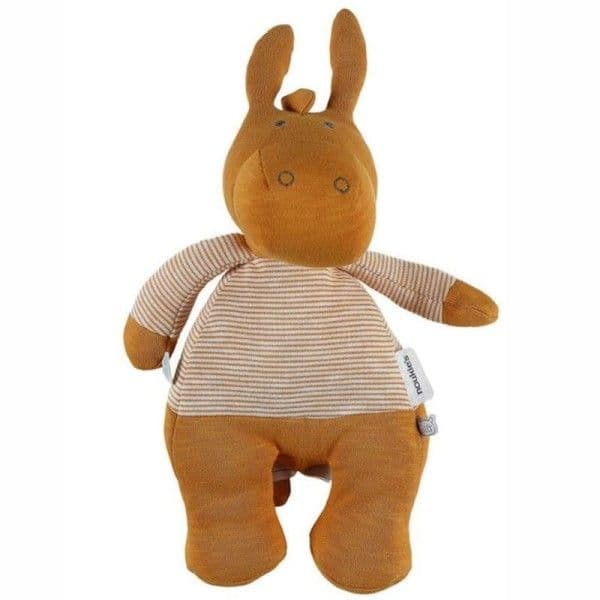 Doudou Peluche Coton bio Âne Paco Ocre 27cm Noukie's® - Bébé Bio