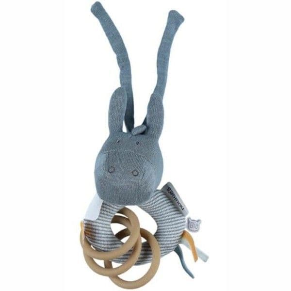 Hochet Attache Tétine & Anneau de dentition Coton Bio & Caoutchouc