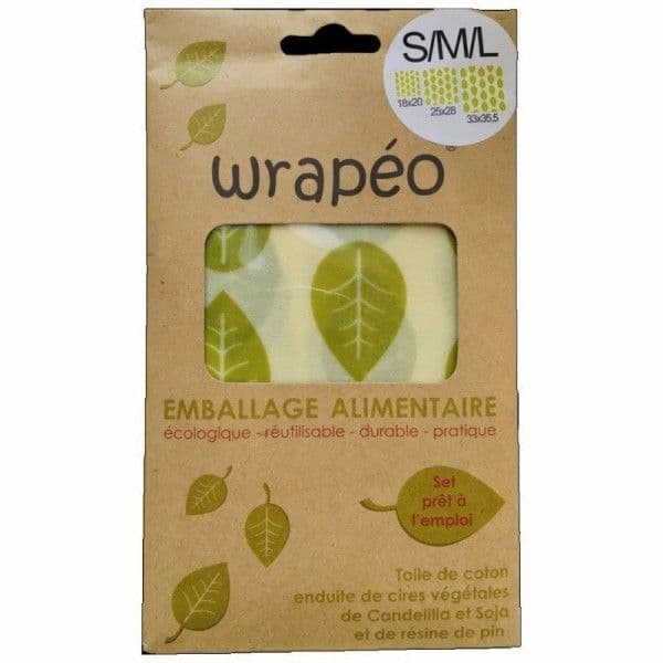 Set de 3 Beewrap emballages alimentaires S-L-M en cire végétale D