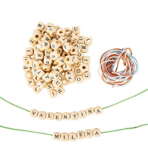 Perles en bois naturel 310 Cubes Lettres Alphabet Small foot by