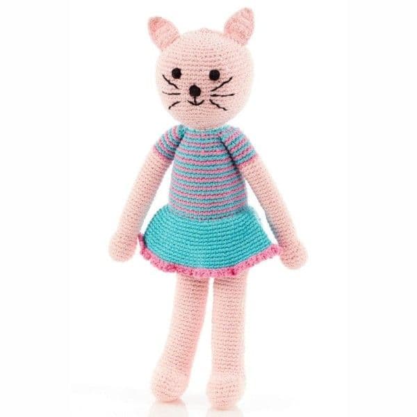 Doudou Poupée Chat 40cm Pebble® Maille Crochet Coton Bio - Doudou B