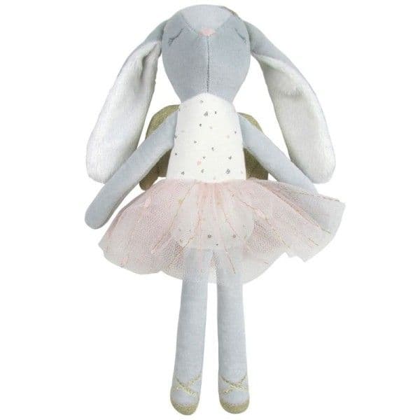 Poupée Lapine Danseuse Ange Tutu Rose Albetta® 28cm Coton Bio - D
