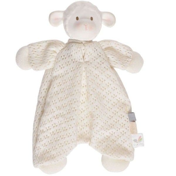 Doudou Plat Coton Bio & Caoutchouc Naturel Bahbah l'agneau Tikiri® -