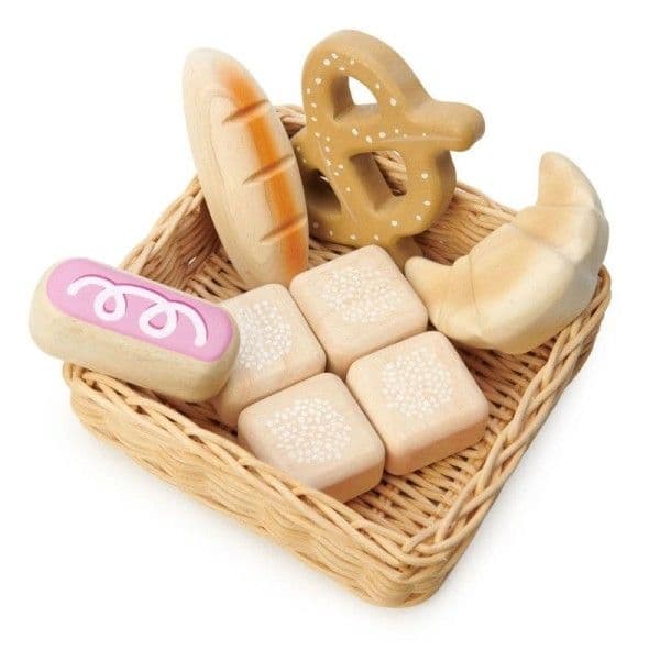 Jouet en bois Dinette Marchande Panier Osier Boulanger Tender Leaf