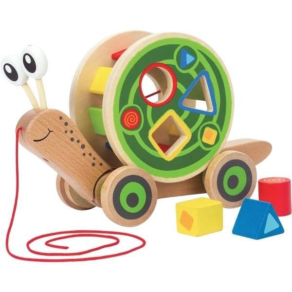 Jouet à tirer Escargot roulant en bois avec jeu de formes Hape®