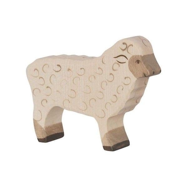 Mouton Blanc debout en bois Figurine Holztiger®