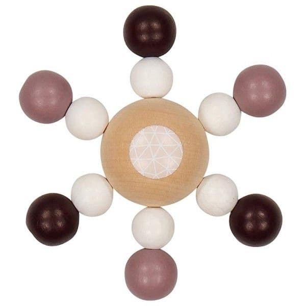 Hochet Toupie en bois Pourpre Mauve Heimess® - Jouet Bébé Bio