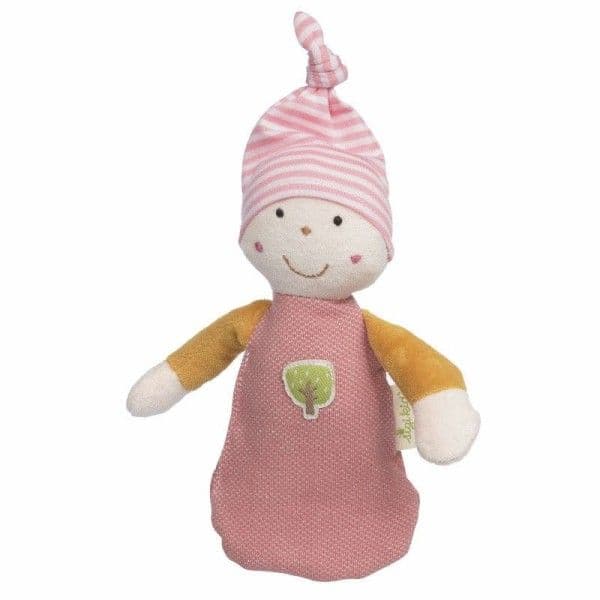 Poupée de Chiffon Lutin Rose rayé 20 cm coton bio Sigikid® - Doudou b