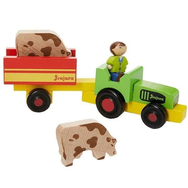 Coffret tracteur Remorque & animaux de la ferme Jeujura | Ref: 8081