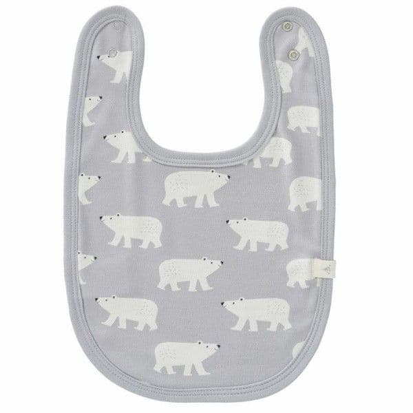 Bavoir coton bio 31 cm Ours polaire Fresk® - Bavoir coton Bio