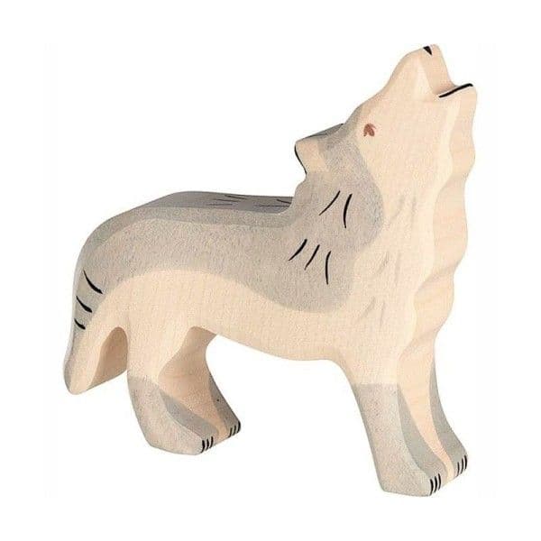 Loup en bois sculpté Figurine en bois Holztiger® 10cm
