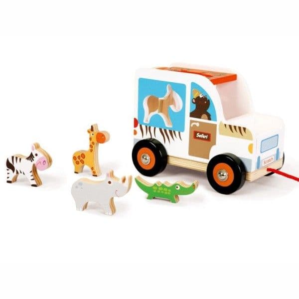 Jouet en bois Voiture boite à formes Safari Scratch® - Jouets 2 ans
