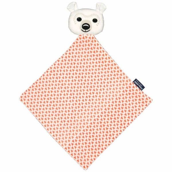 Doudou plat 28cm coton bio Ours polaire Coq en Pâte® - Doudou Coton b