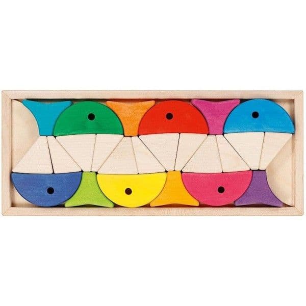 Jouet en bois 20 Blocs Puzzle Poissons Colorés Goki® - Jouets M