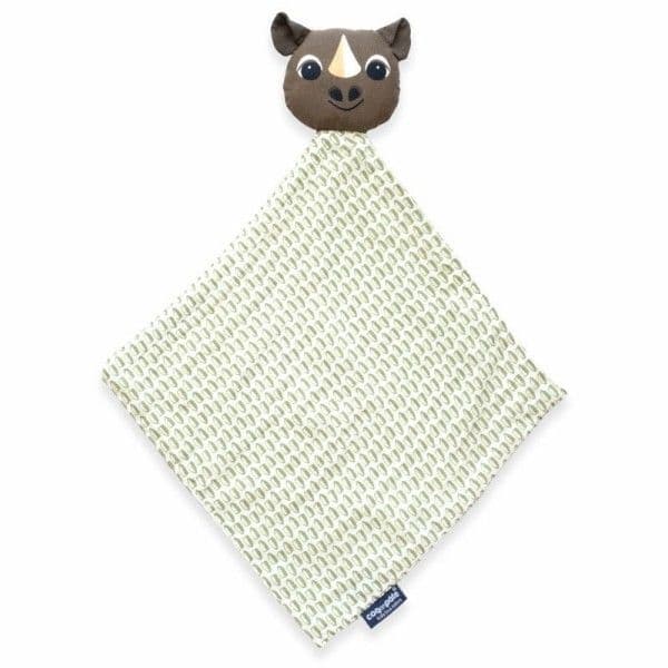 Doudou plat 28cm coton bio Rhinocéros Coq en Pâte® - Doudou Coton bio