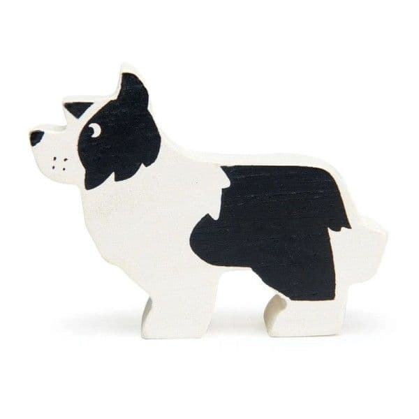 Figurine en bois Animaux de la ferme Chien de berger Anglais 6 cm