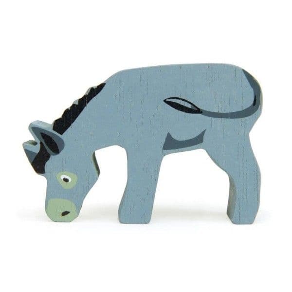 Figurine en bois Animaux de la ferme Ane du Poitou 8 cm Tender Leaf