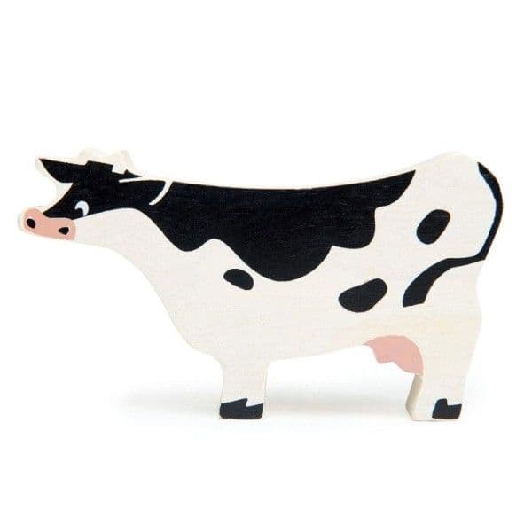 Figurine en bois Animaux de la ferme Vache Normande 11cm Tender Leaf