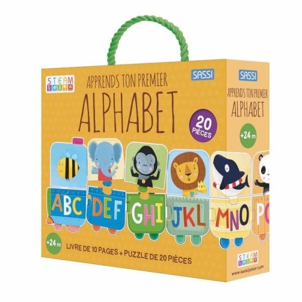 Boite Steam Livre et puzzle Apprends ton premier alphabet Sassi®