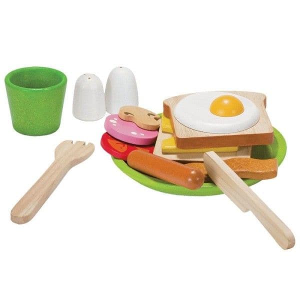 Jouet Dinette Assiette Petit Déjeuner Plantoys® 'PlanWood' - Jouet c
