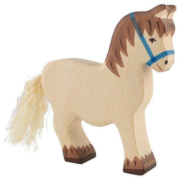 Figurine en bois Cheval de trait 15cm Holztiger®