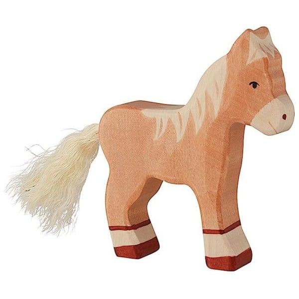 Figurine en bois Poulain marron Holztiger® 11cm