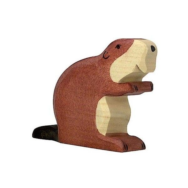 Figurine en bois Animaux de la Forêt Castor 8cm Holztiger®