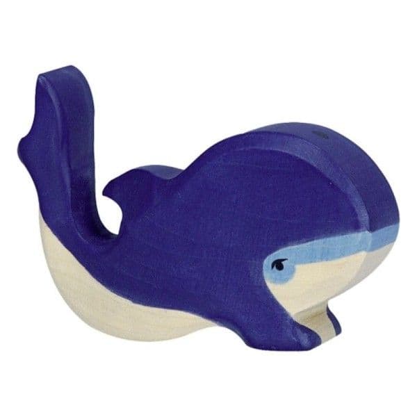 Figurine en bois Animaux marins Baleine bleue 10cm Holztiger®