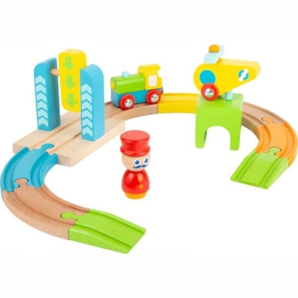 Circuit de train en bois Hélicoptère Junior Small foot by Legler® - T