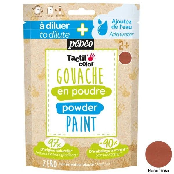 Peinture enfant Gouache en poudre Tactilcolor 100g Marron Pébéo® - Go