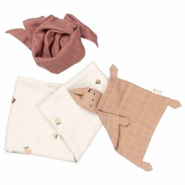 Cadeau de naissance Coffret Doudou & lange Lapin Pêche Fabelab® C