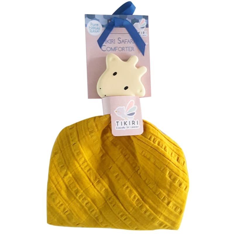 Doudou Plat Lange Teether de dentition Girafe Coton bio & Caoutchouc