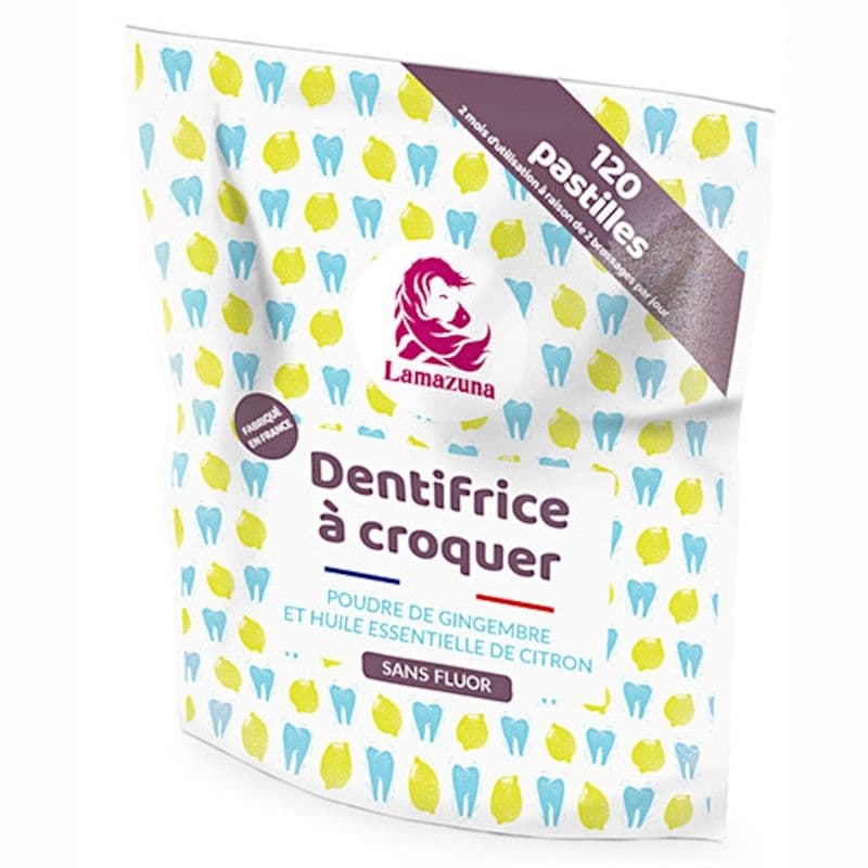 Dentifrice à croquer Gingembre & Citron Sans fluor 120 pastilles