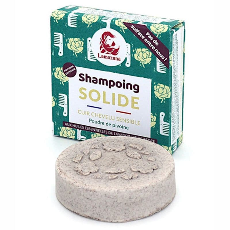 Shampoing solide Cuir chevelu sensible- Poudre de pivoine Lamazuna®