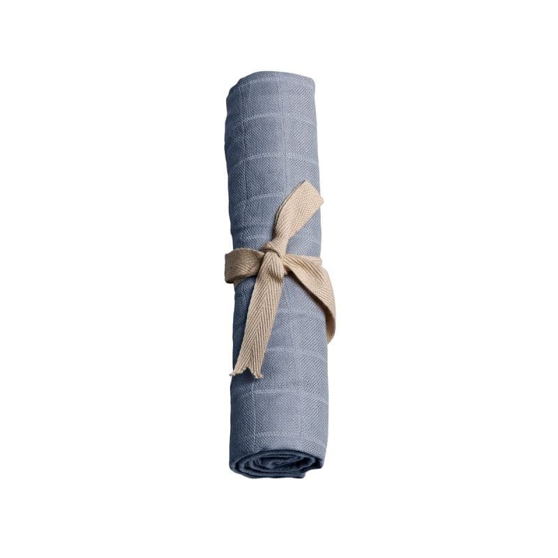 Lange de mousseline de coton bio 65 x 65 Bleu Filibabba® - Langes