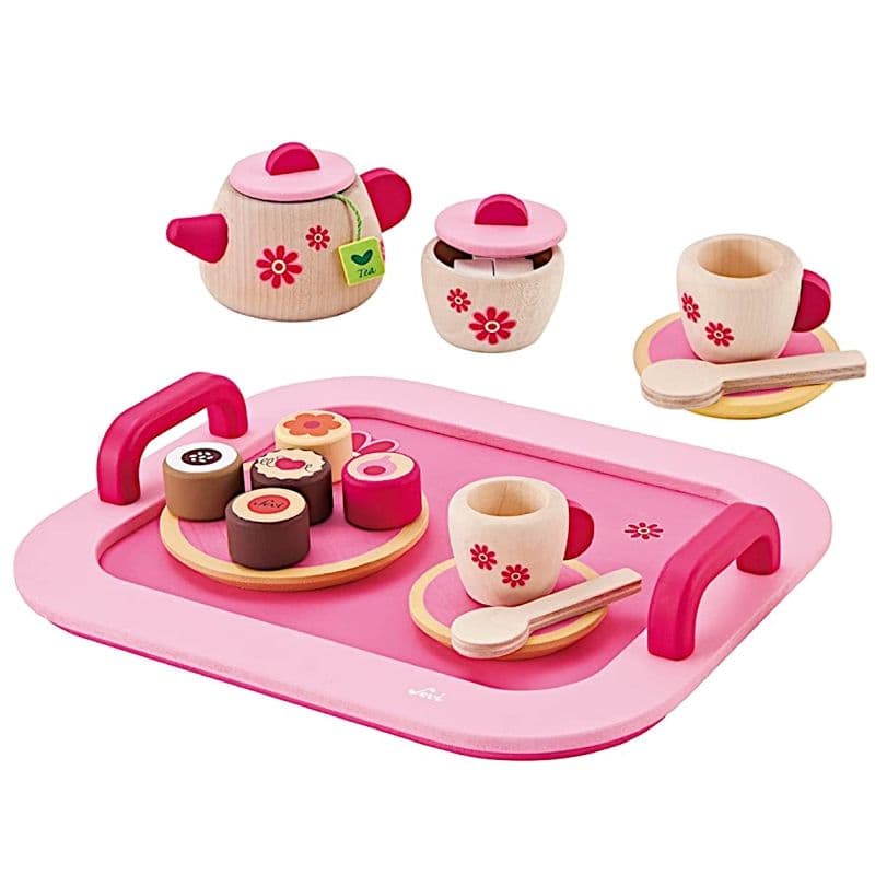 Dinette en bois Plateau Service à Thé Rose Bonbons Sevi 1831 - J