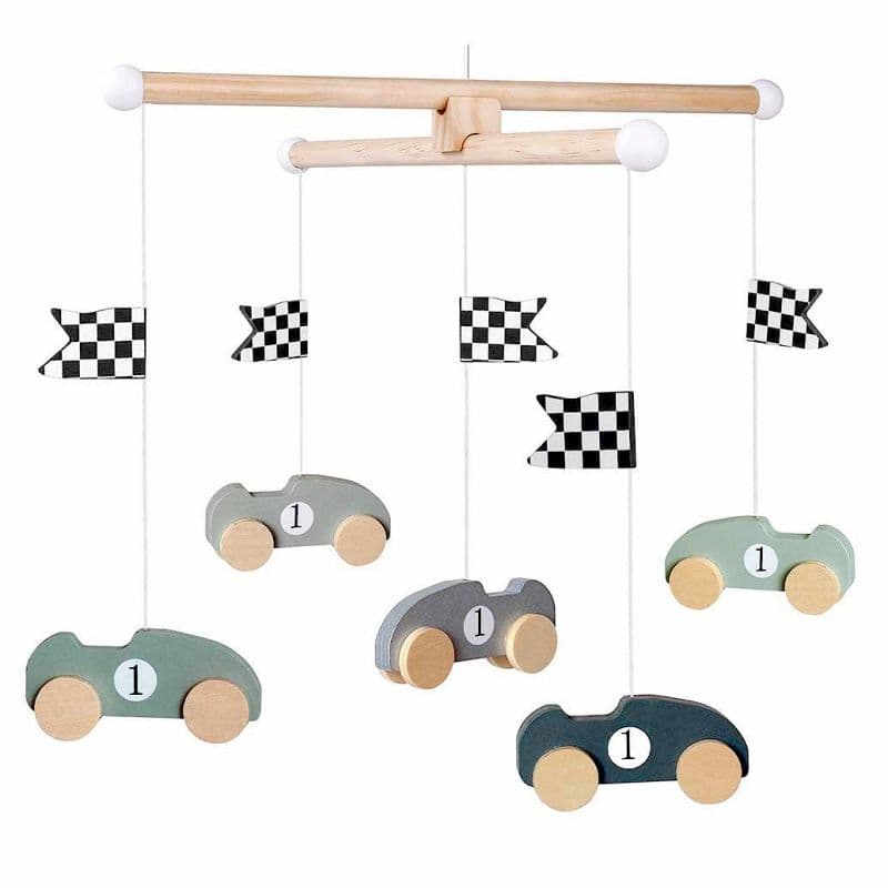 Mobile en bois Petites Voitures de Course Jabadabado® - Décoration C