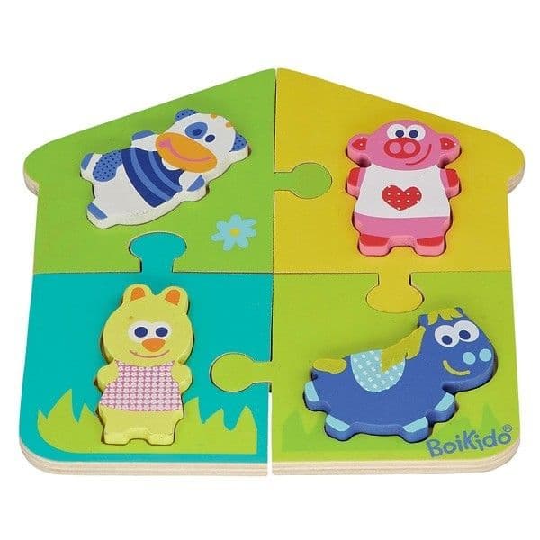 Double Puzzle en Bois Premier Âge La Ferme Boikido® - Jouet en bois