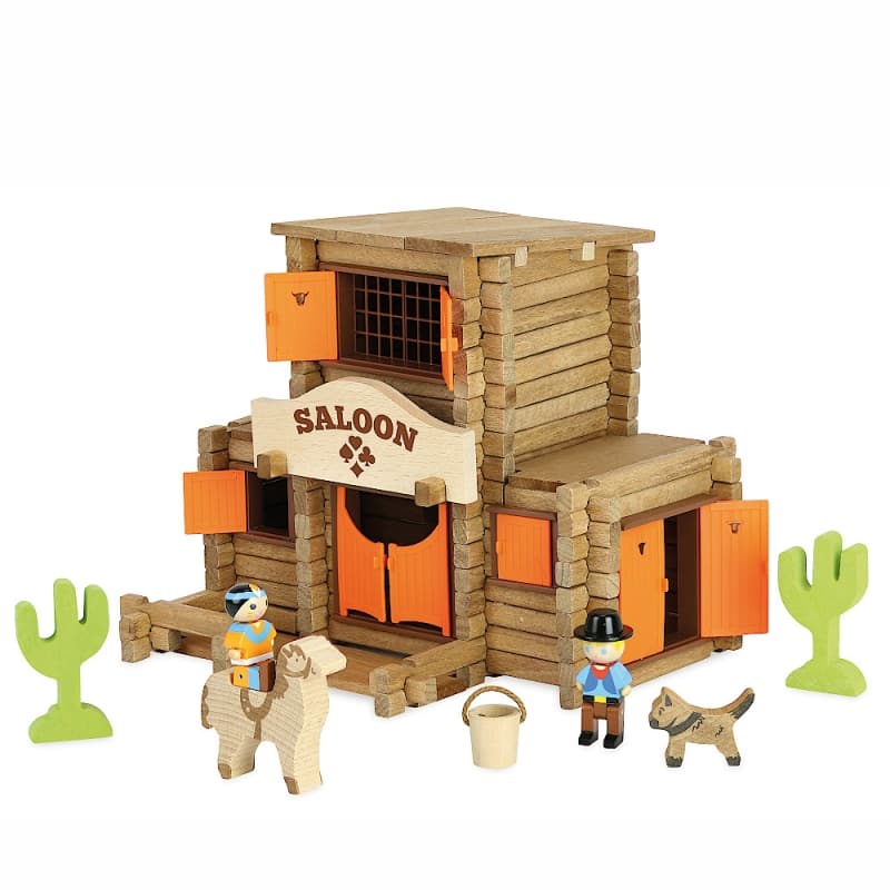 Jeu de Construction en bois Far West Le Saloon 170 pièces Jeujura® |