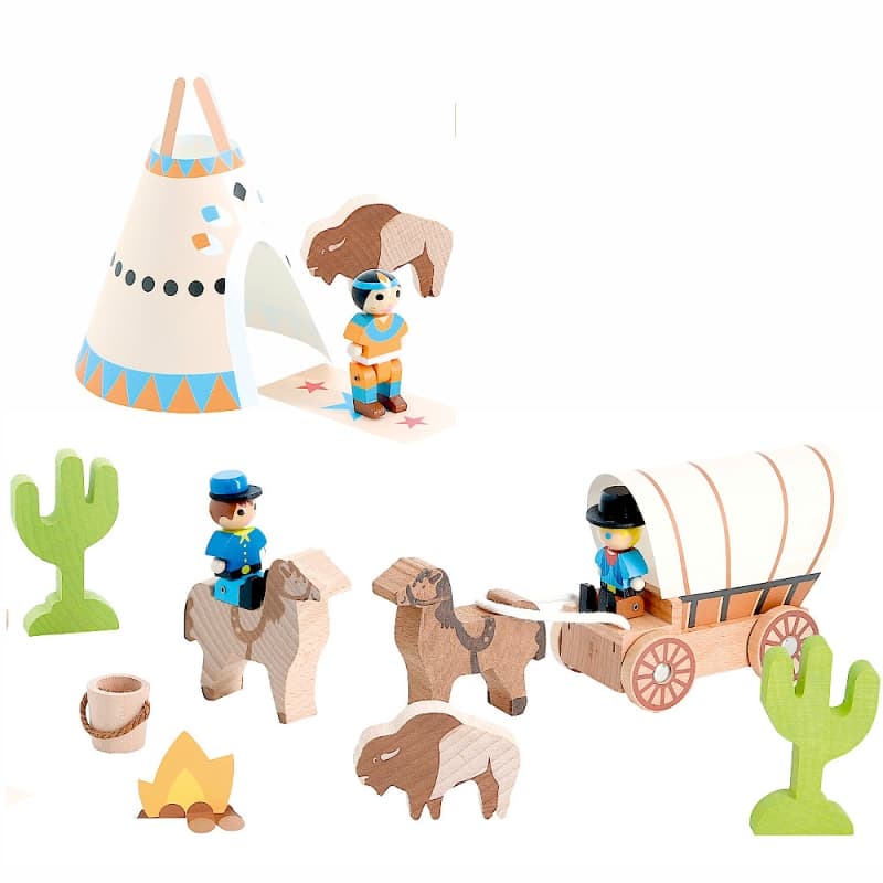 Figurines en bois Coffret Far West Jeujura | Ref: 8277 - Jouets