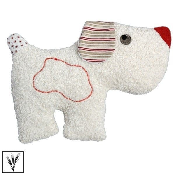 Doudou Bouillotte Efie Chien Coloré 32 cm Coton Bio Organic ~