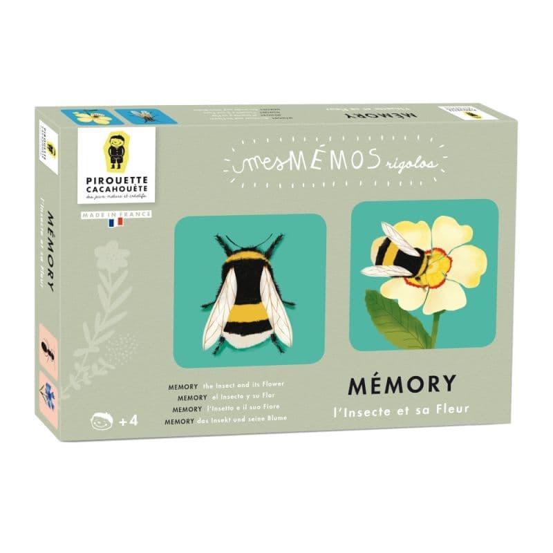 Jeu Mémos Rigolos L'insecte et la fleur Pirouette Cacahouète® - Je