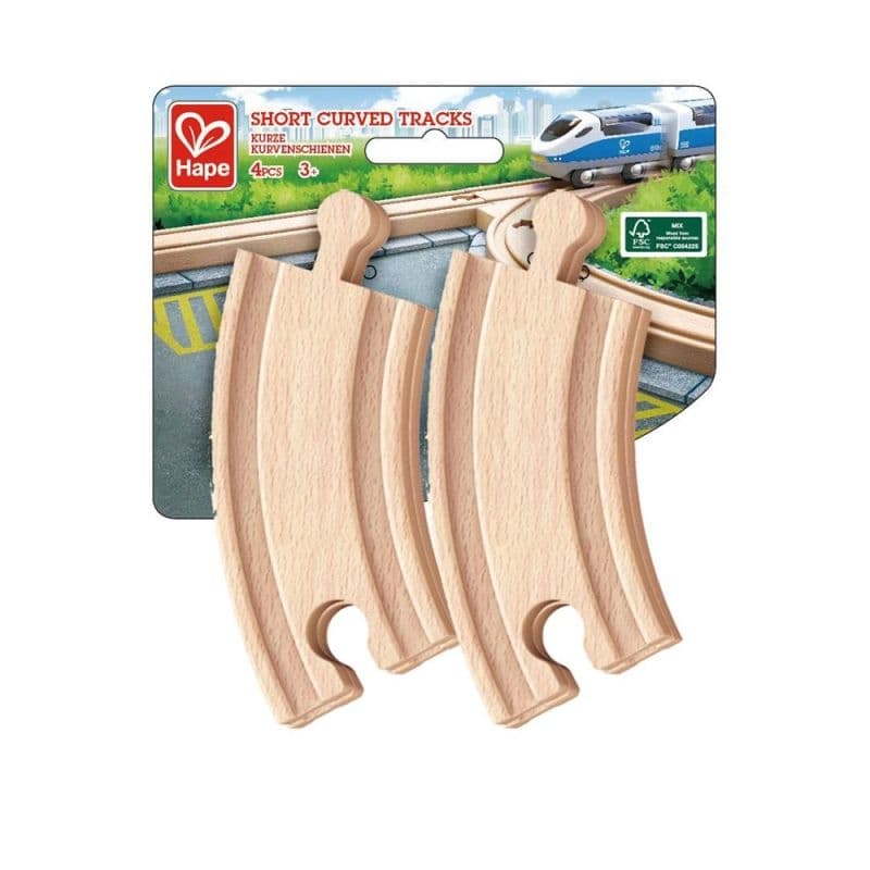 Set de 4 petits rails courbés Circuit de train en bois Hape®