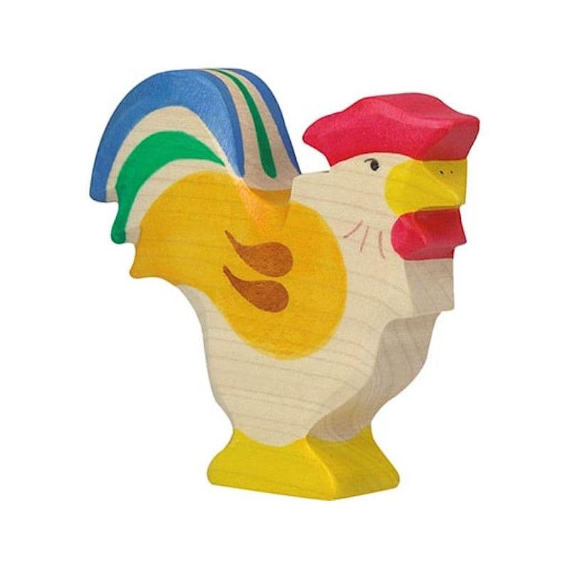 Figurine en bois Animaux de la ferme Coq 8 cm Holztiger®