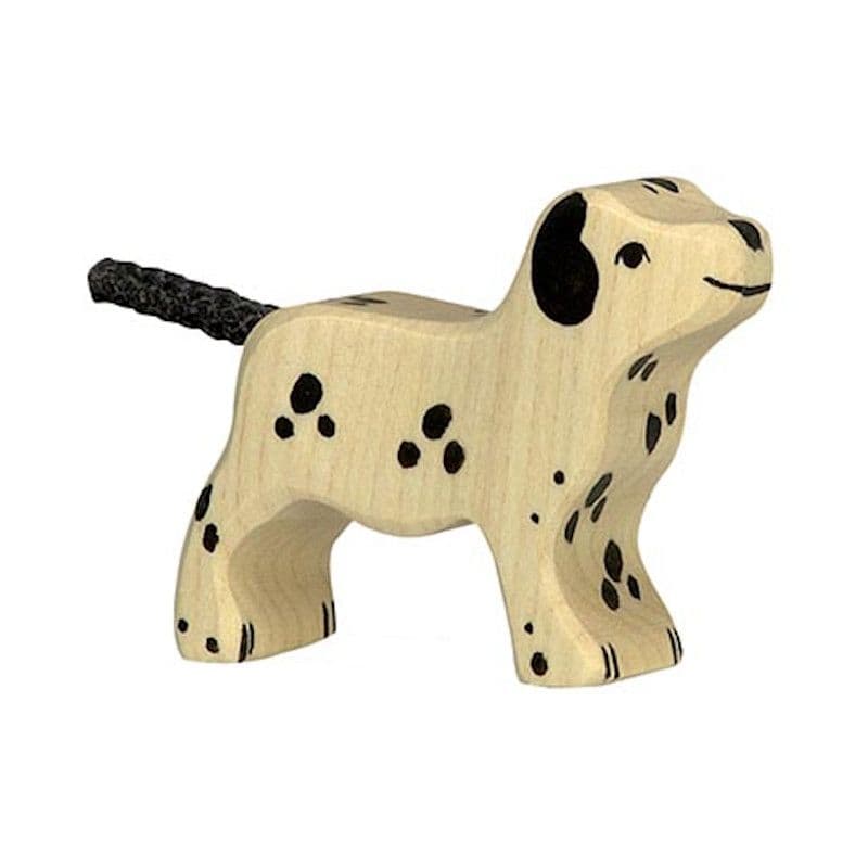 Figurine en bois Animaux de la ferme Chien Dalmatien debout 6cm